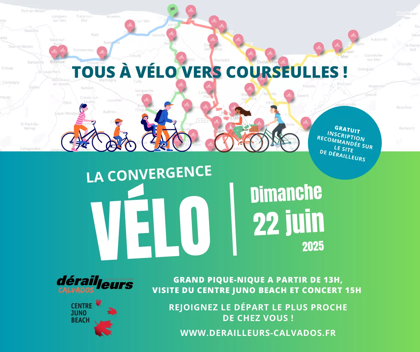 Banière affiche convergence vélo Courseulles